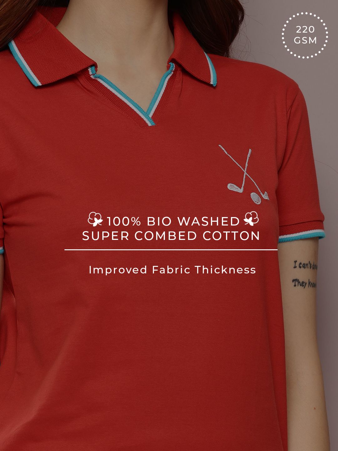 DILLINGER Women's Regular Fit Badge Embroidery Polo Tshirt