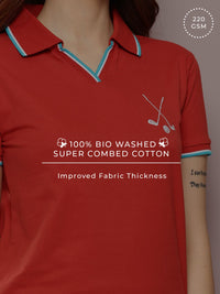 DILLINGER Women's Regular Fit Badge Embroidery Polo Tshirt