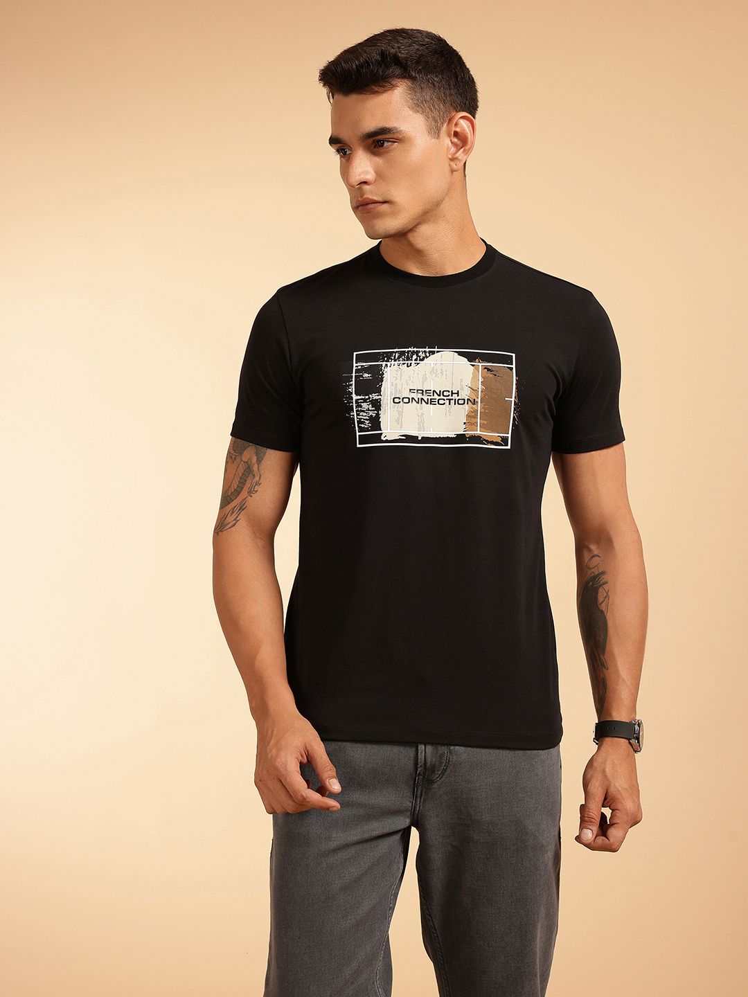 T-shirt logo jenama sambungan Perancis