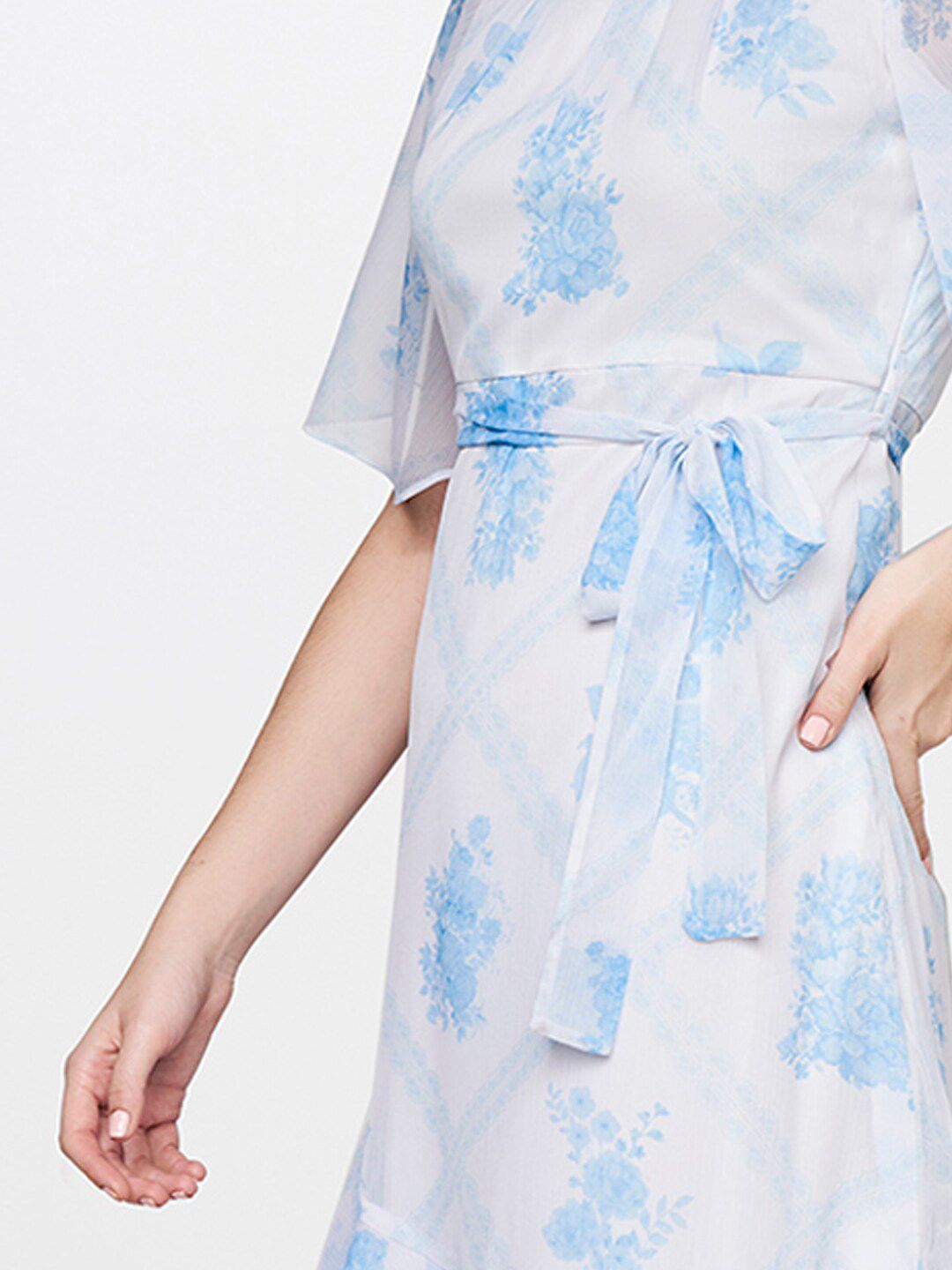 AND White Floral Midi Dress