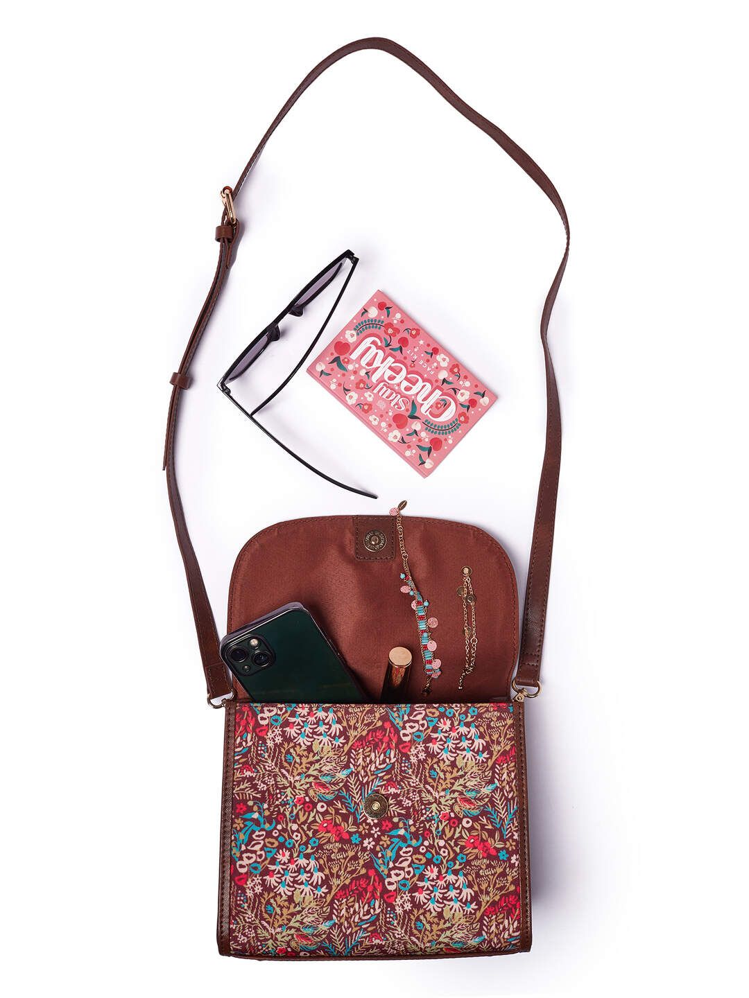 TEAL BY CHUMBAK Floral Printed Sling Bag