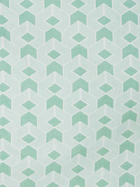 KLOTTHE Green Geometric Cotton 300 TC King Fine Bedsheet with 2 Pillow Covers-250 x 220 cm