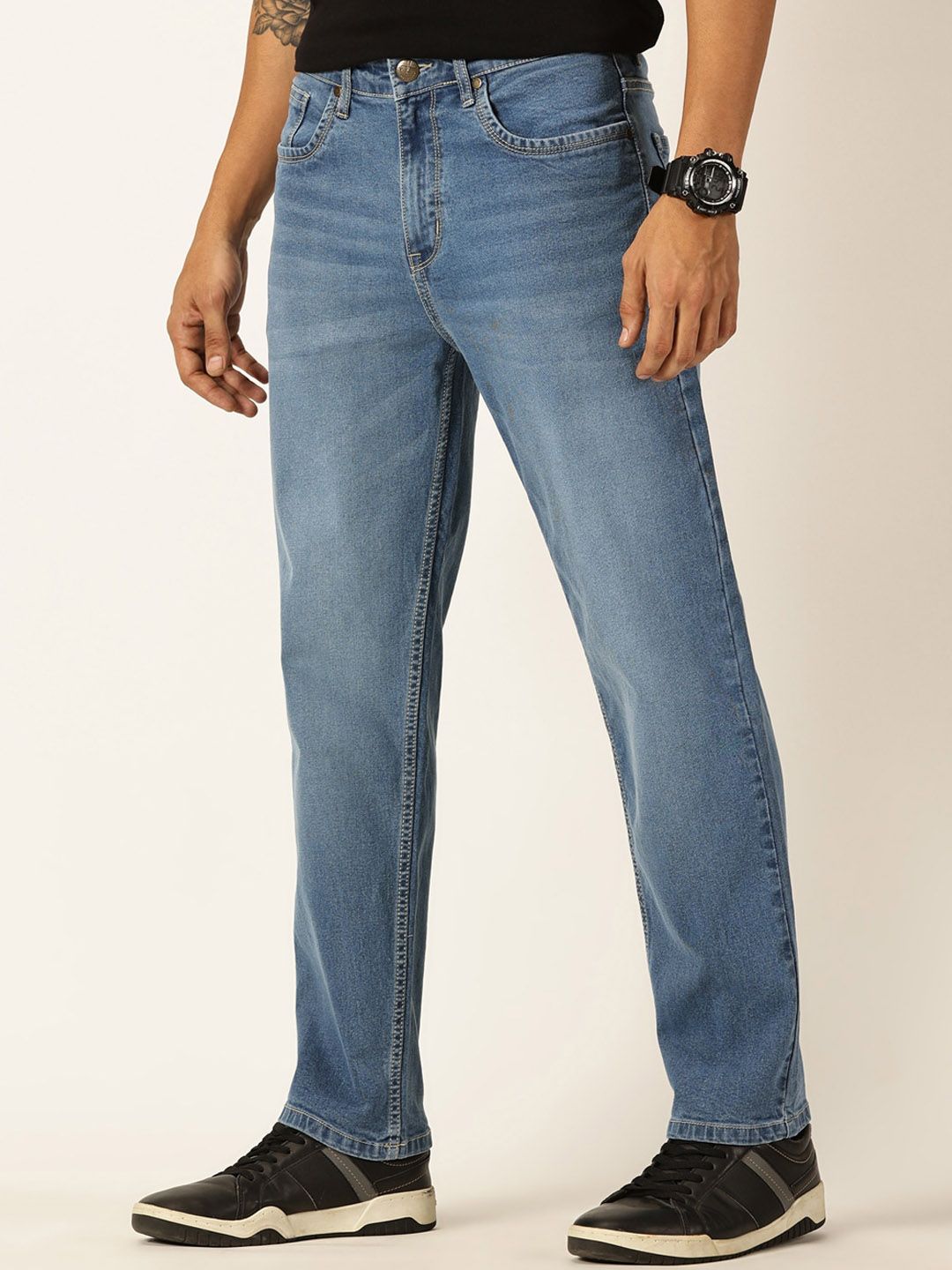 Thomas Scott Men Smart Relaxed Fit Light Fade Stretchable Jeans