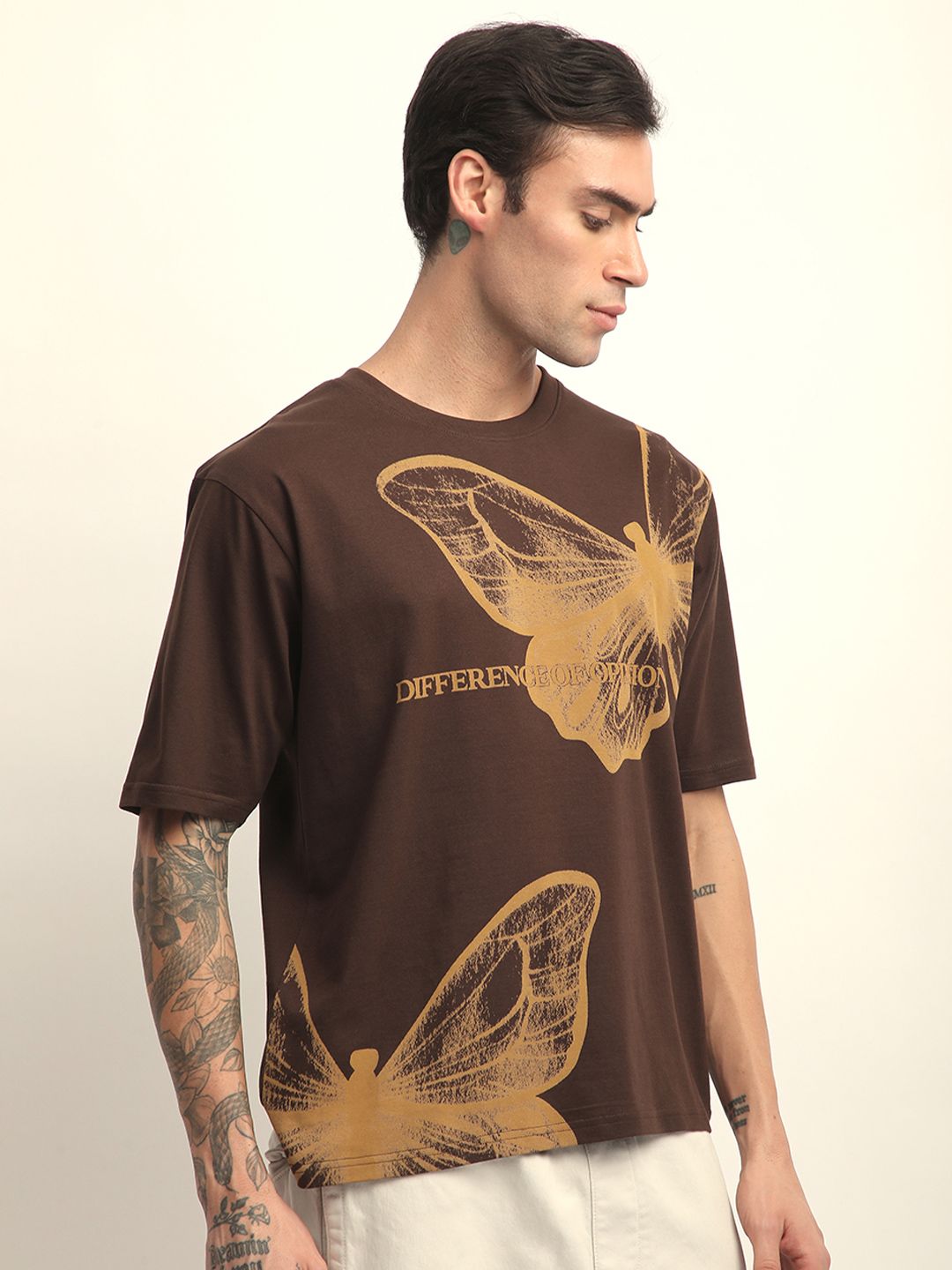 Difference of Opinion Men Short Sleeve Oversized Crew Neck Printed Tshirt
