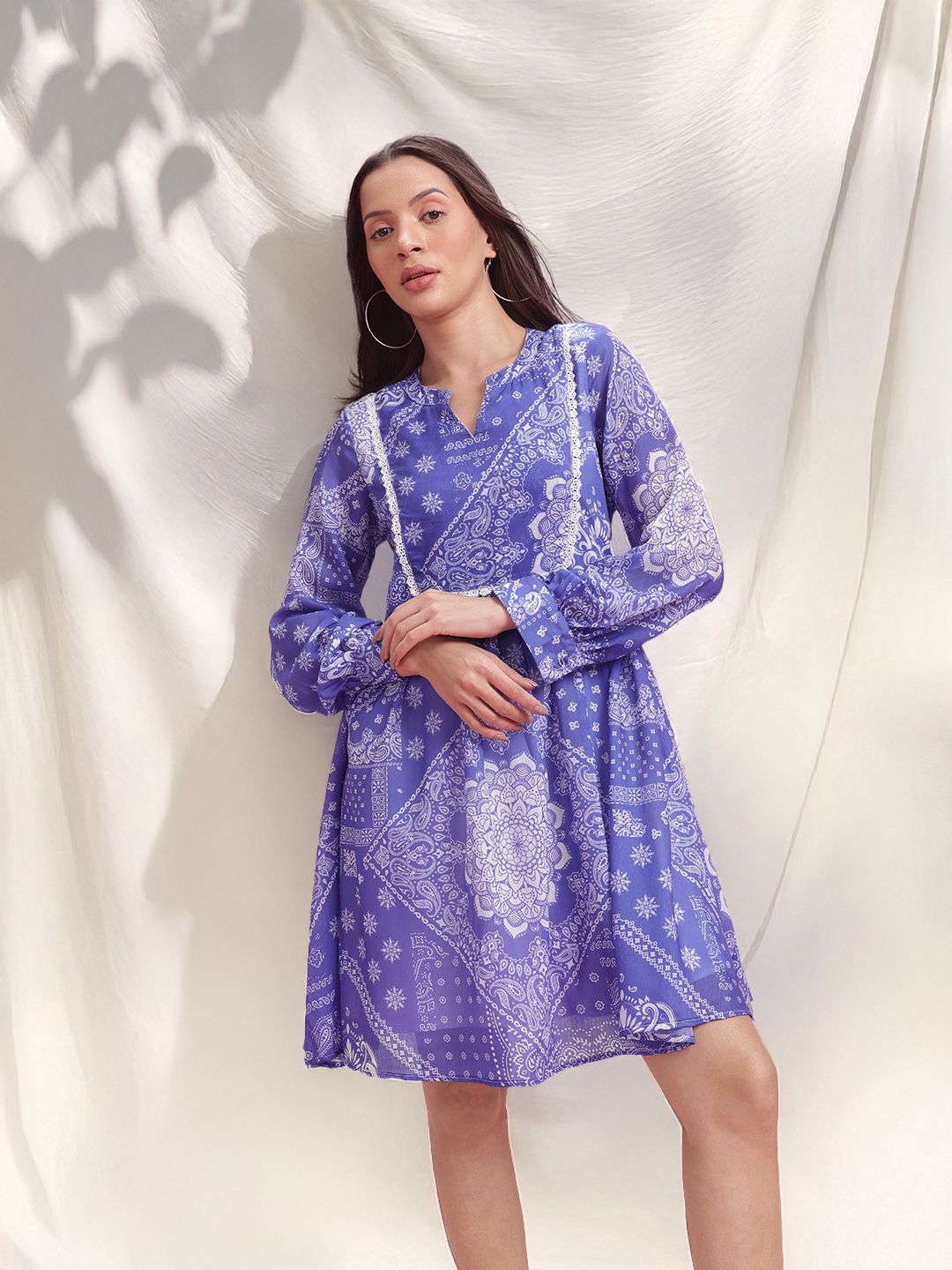 DressBerry Ethnic Motifs Print A-Line Dress