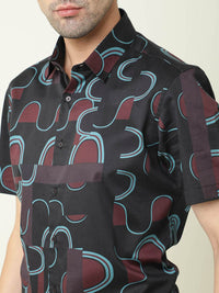 RARE RABBIT Men Printed Slim Fit Casual Shirt