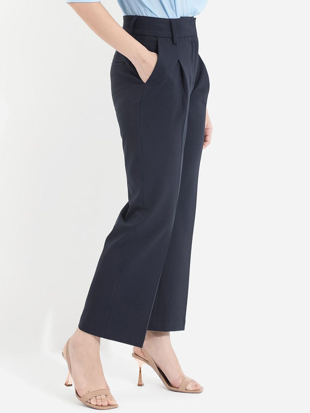 RAREISM Women Straight Fit High-Rise Trousers