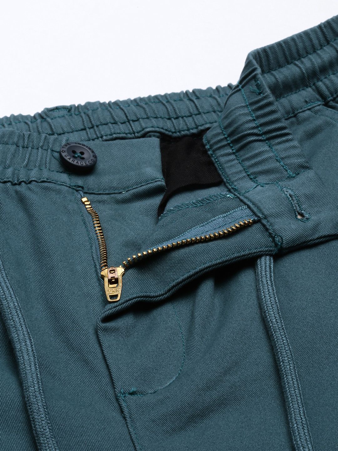 The Indian Garage Co Men Teal Slim Fit Chinos Trousers