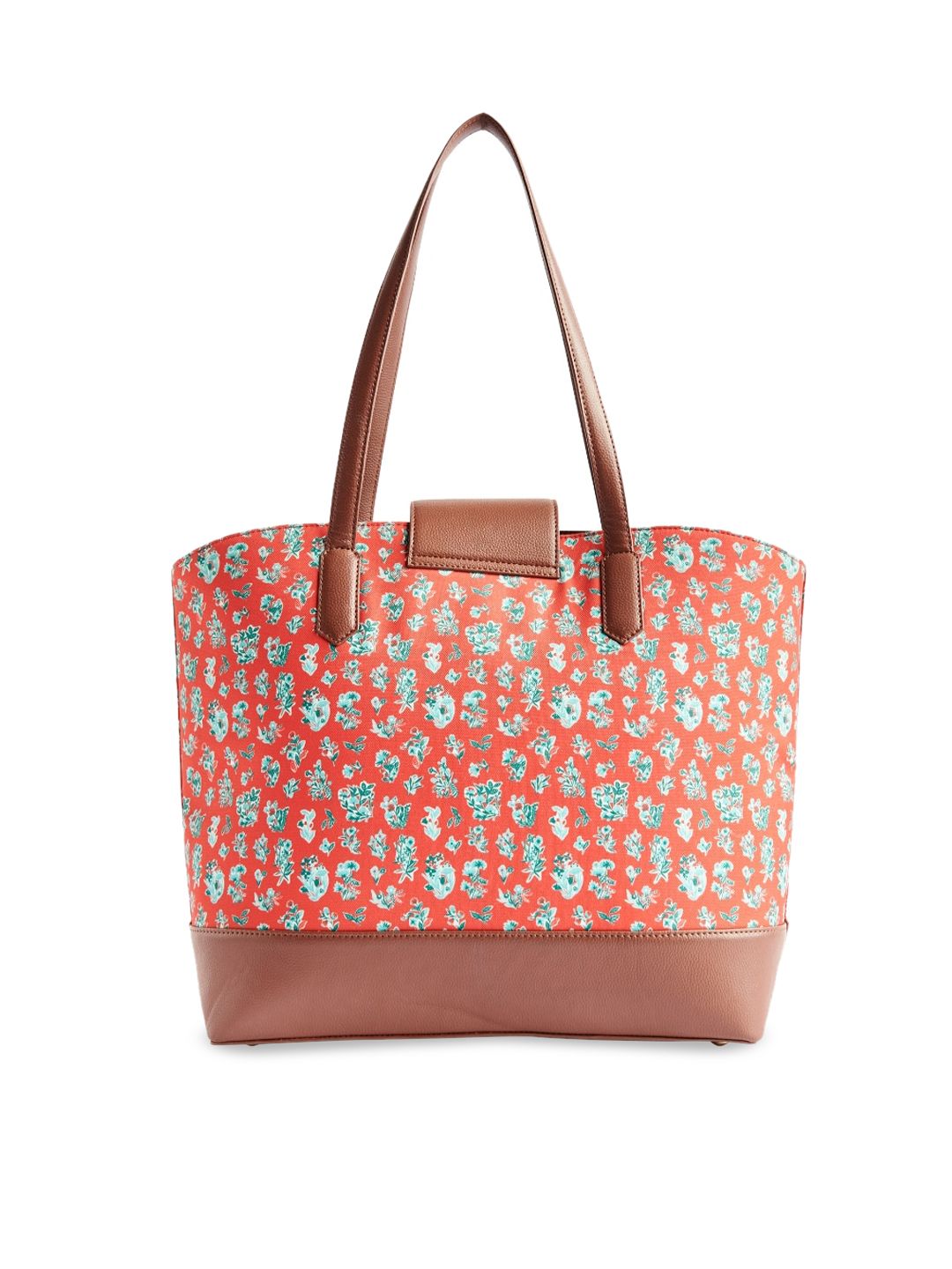TEAL BY CHUMBAK Floral Printed Oversized Shopper Shoulder Bag