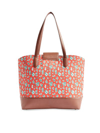 TEAL BY CHUMBAK Floral Printed Oversized Shopper Shoulder Bag