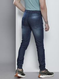 The Indian Garage Co Men Blue Light Fade Stretchable Jogger Jeans