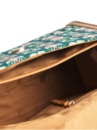 TEAL BY CHUMBAK Graphic Printed Satchel Bag