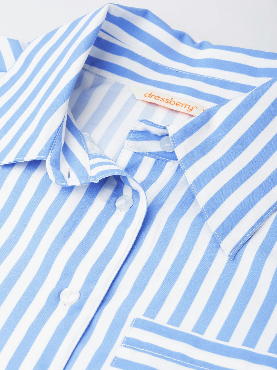 DressBerry Sleeve for Days Pointy Collar Striped Shirt
