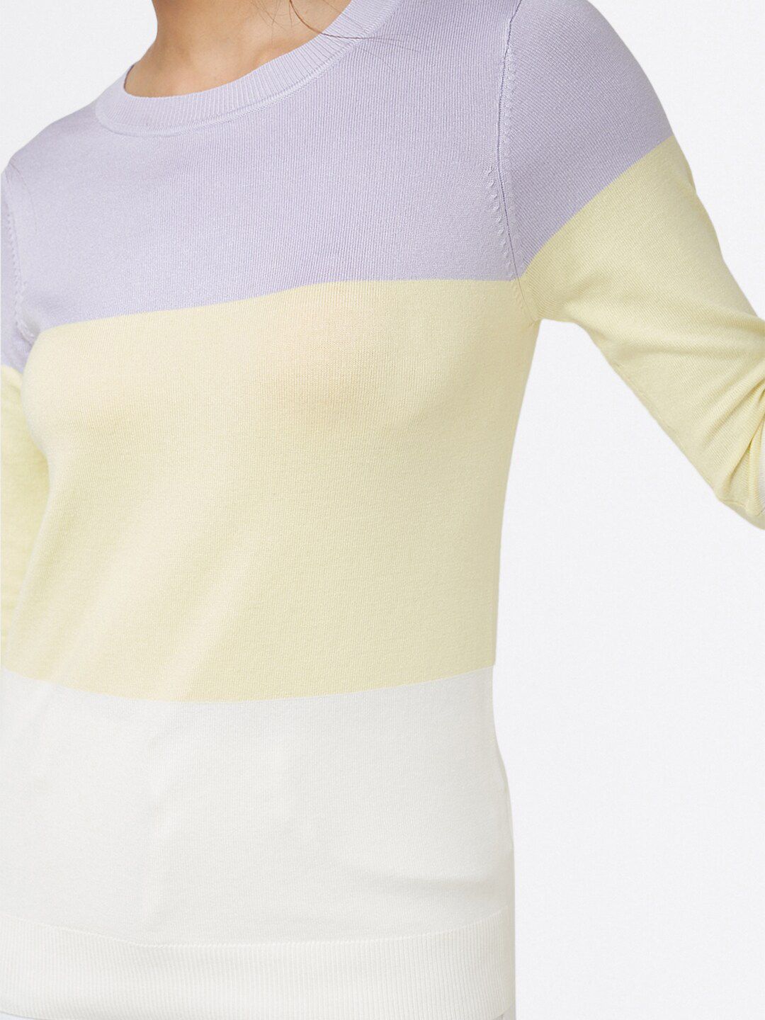 AND Lavender & Yellow Colourblocked Top