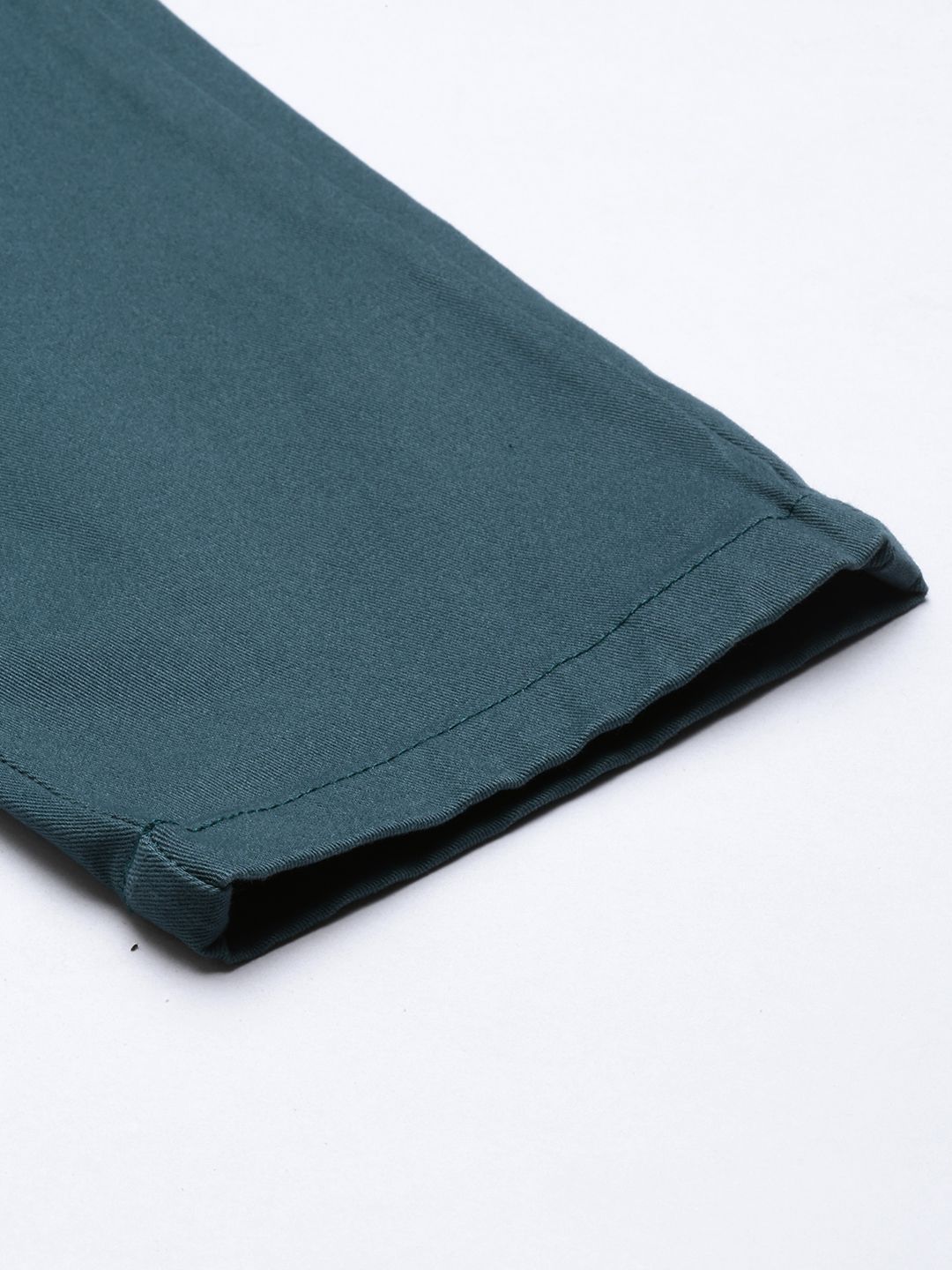 The Indian Garage Co Men Teal Slim Fit Chinos Trousers