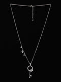 PRIONI 925 Sterling Silver Kalung Kunci Bersalut Rhodium CZ