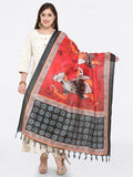 Saree mall Red & Black Printed Dupatta