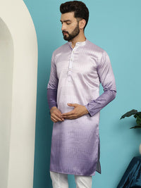 SOJANYA Embellished Sequinned Long Sleeves Straight Jacquard Cotton Silk Kurta