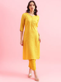 KALINI Striped Straight Kurta with Trousers