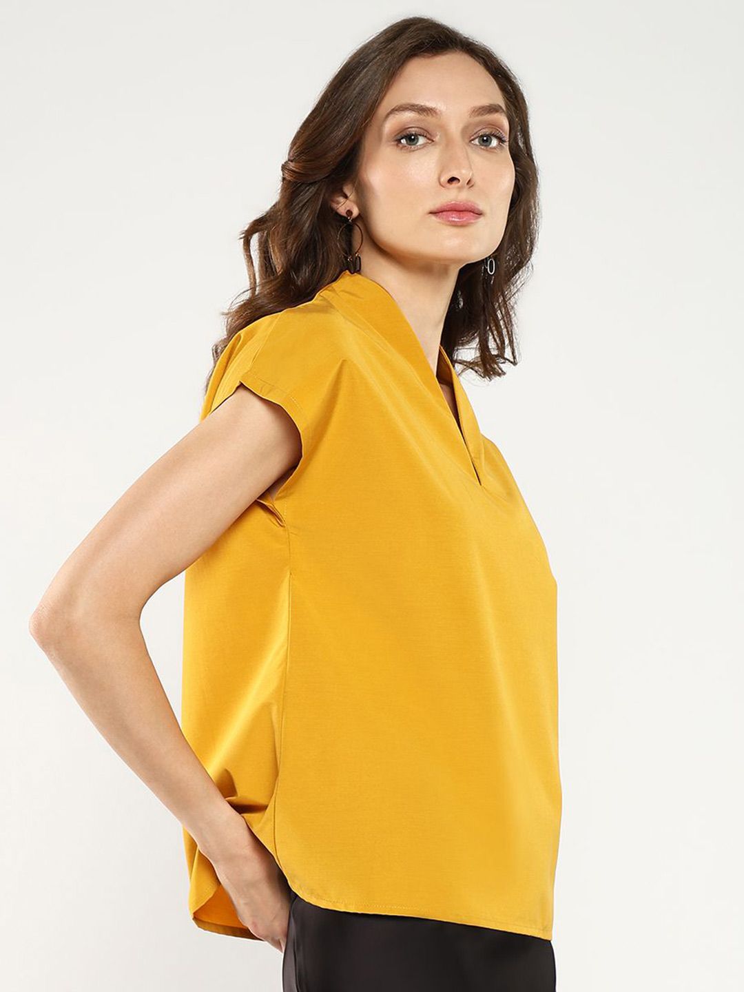 RAREISM Mandarin Collar Extended Sleeves Top