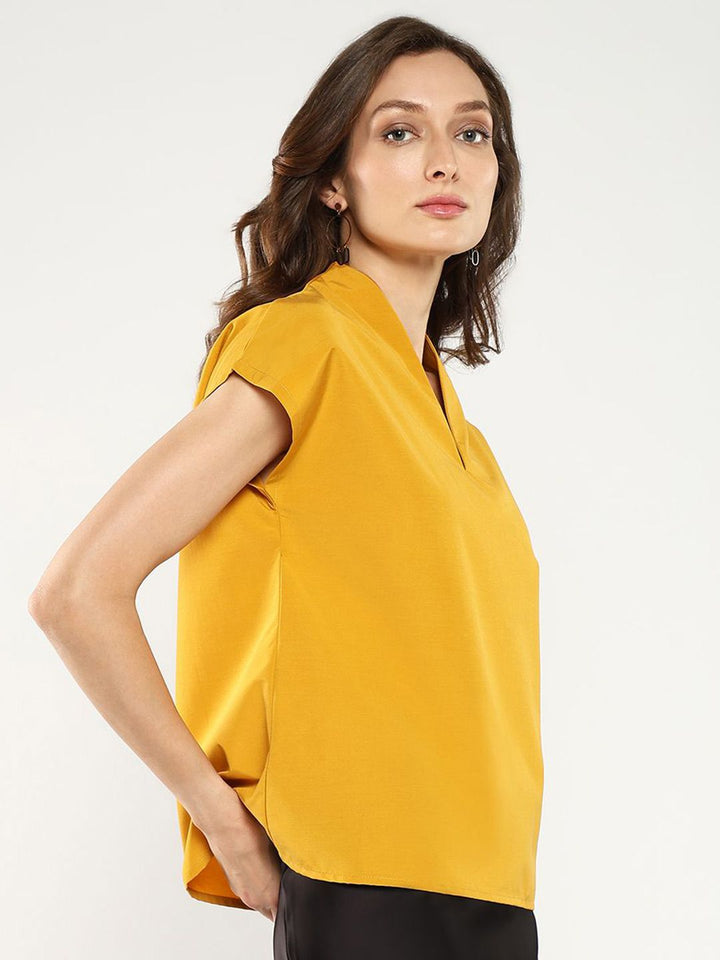 RAREISM Mandarin Collar Extended Sleeves Top