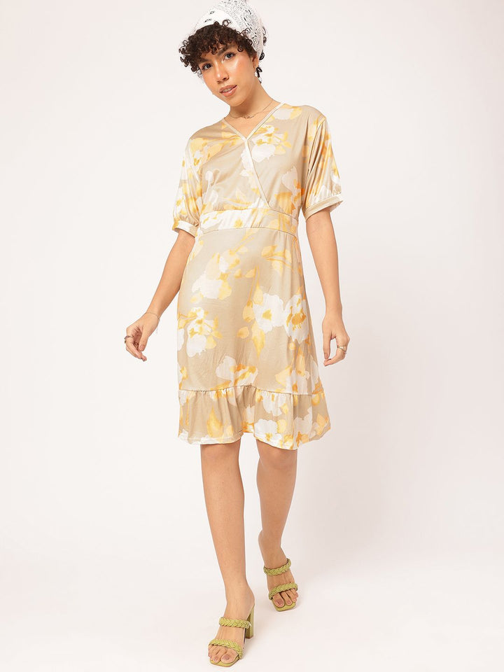 DressBerry Floral Flounce Sheath Dress