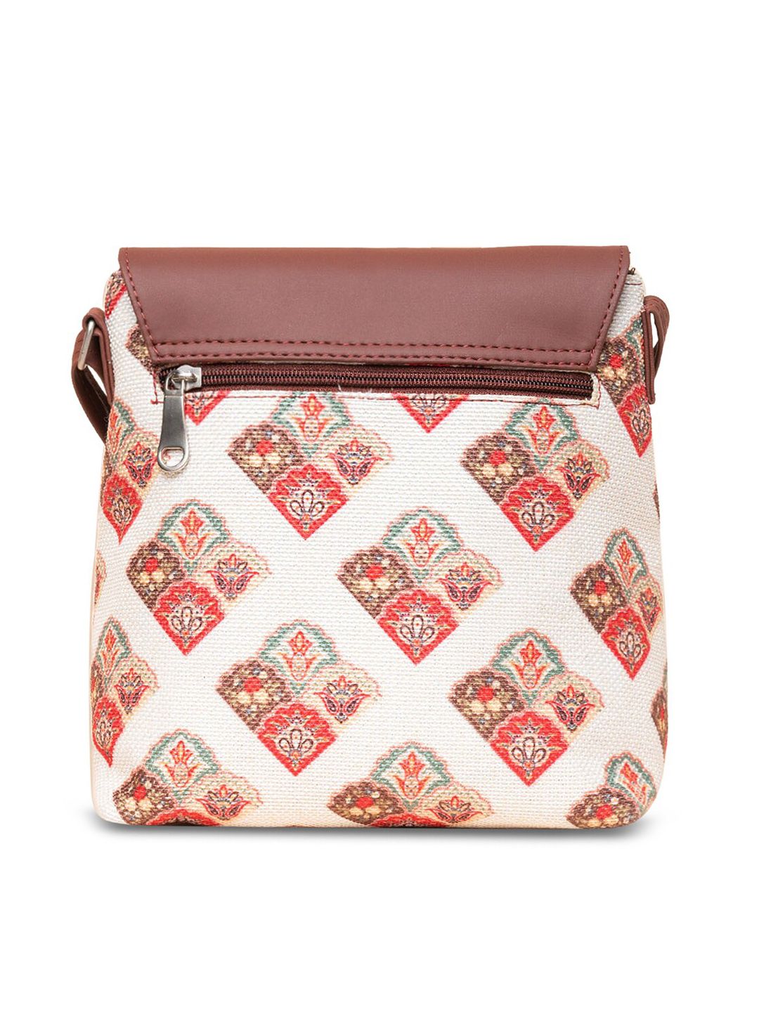 ZOUK Ethnic Motifs Printed Structured Sling Bag