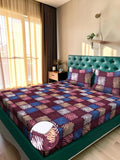 Moda Rapido X KLOTTHE Multicoloured Geometric 300 TC King Bedsheet with 2 Pillow Covers