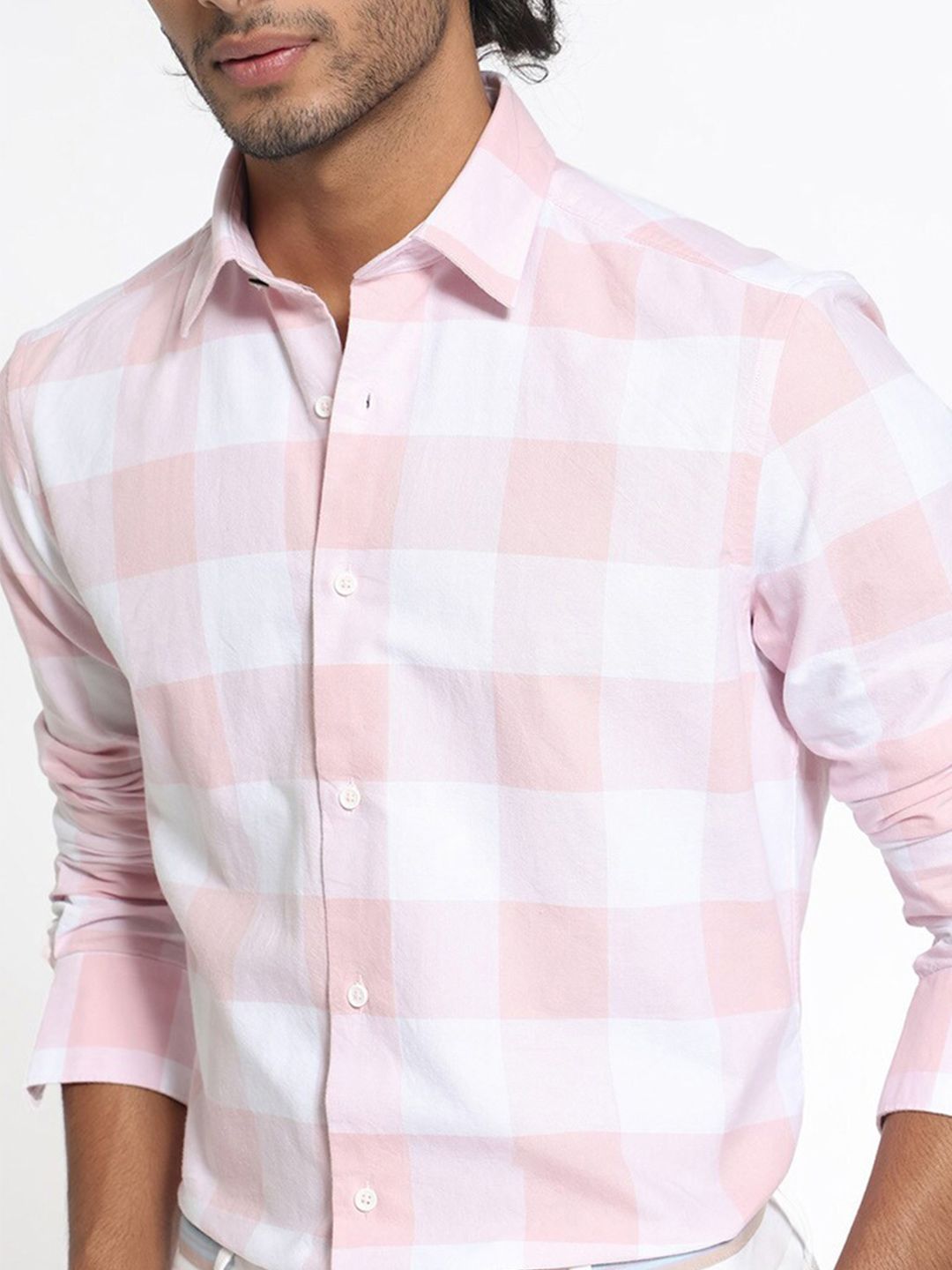 RARE RABBIT Men Byre Slim Fit Checked Cotton Shirt