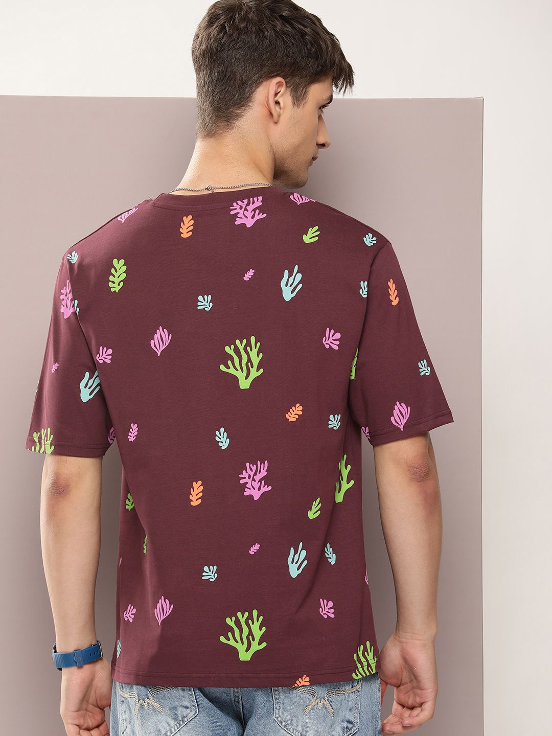 DILLINGER Men Graphic Printed Oversized Pure Cotton T-shirt