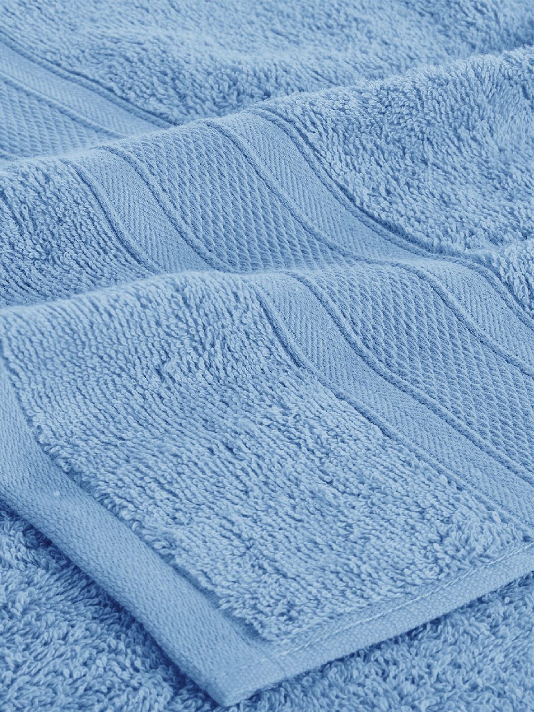 MYTRIDENT Blue Set Of 12 500 GSM Solid Face Towels