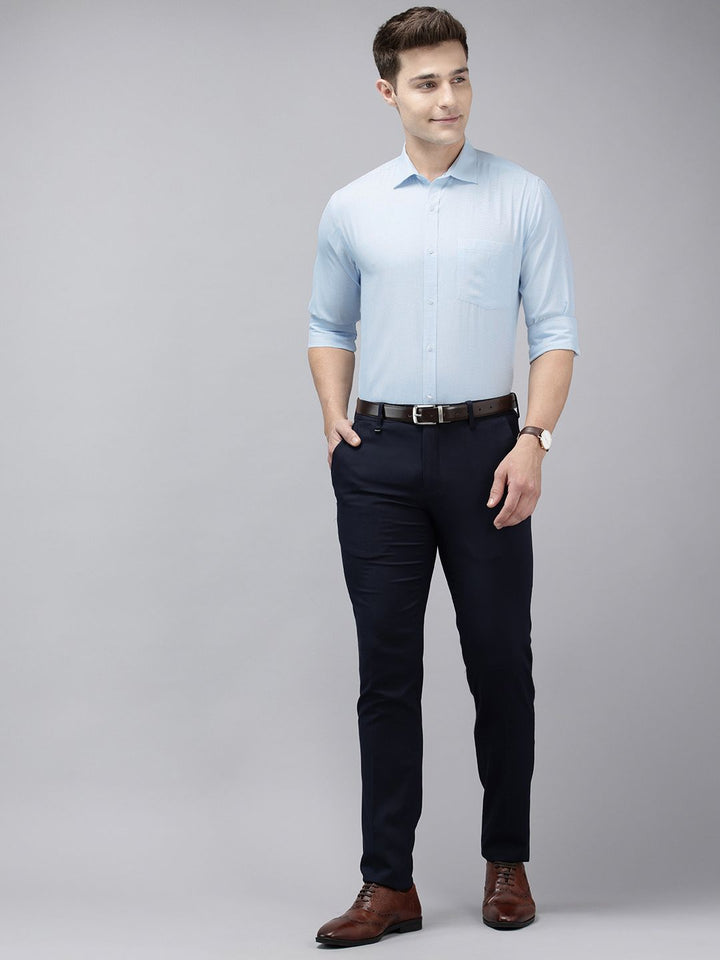 Park Avenue Slim Fit Self Design Textured Opaque Formal Shirt