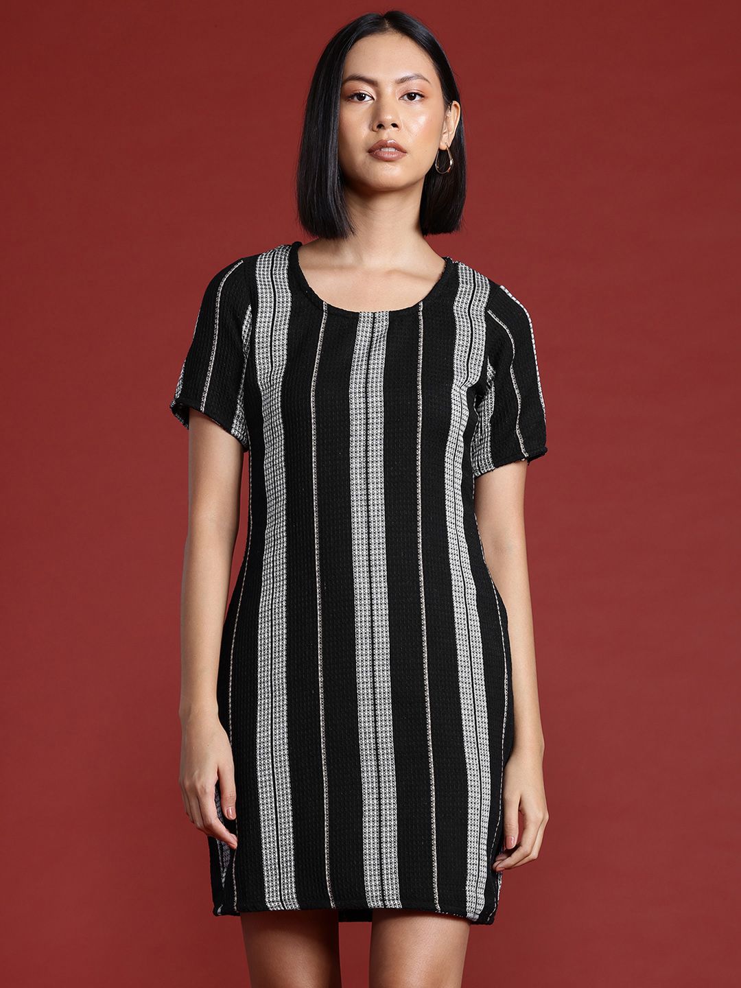 all about you Striped Pure Cotton Sheath Dress