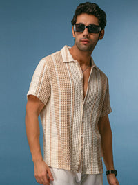 Powerlook Spread Collar Checked Cotton Casual Shirt