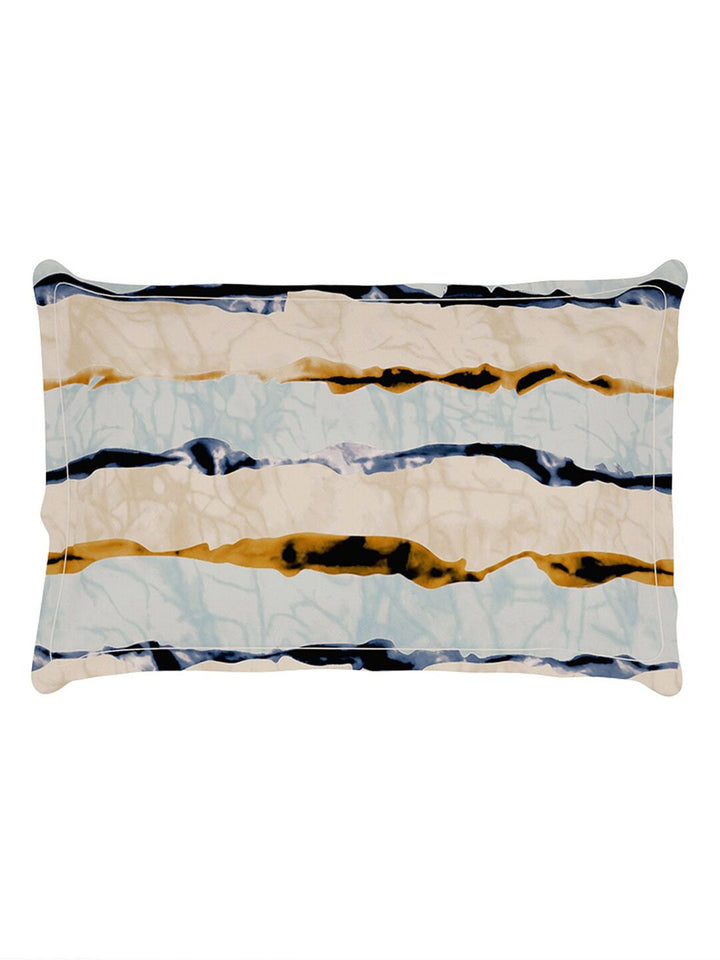 Story@home Cream-Coloured & Orange 180 TC Single Bedsheet with 1 Pillow Covers