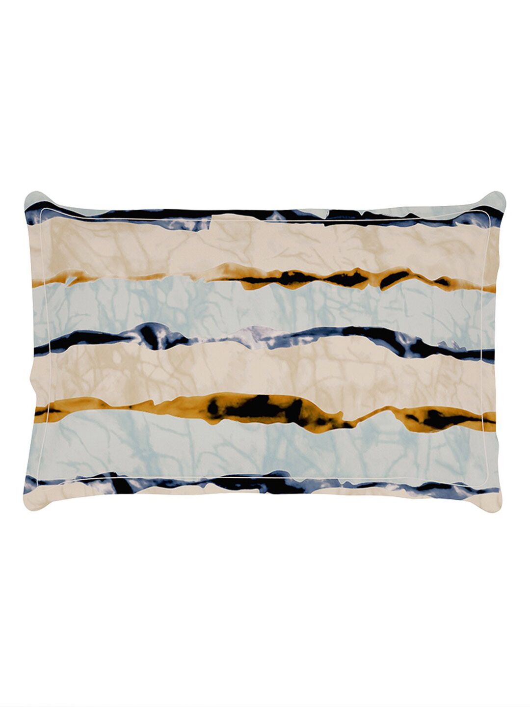 Story@home Cream-Coloured & Orange 180 TC Single Bedsheet with 1 Pillow Covers