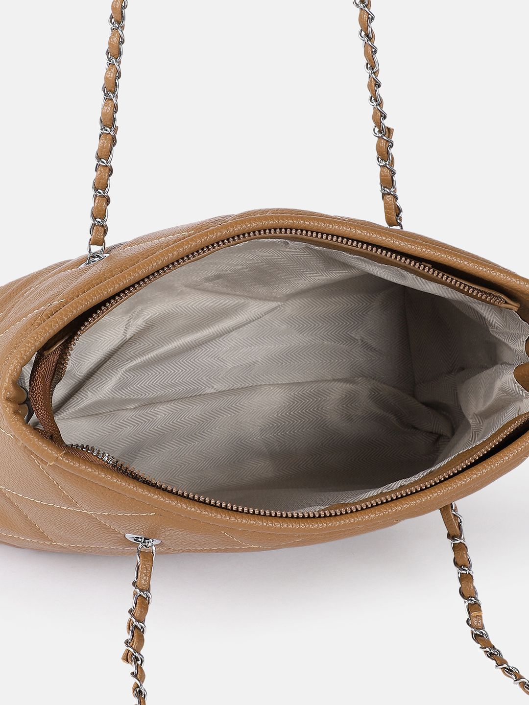 DressBerry Textured Structured Shoulder Bag with Quilted
