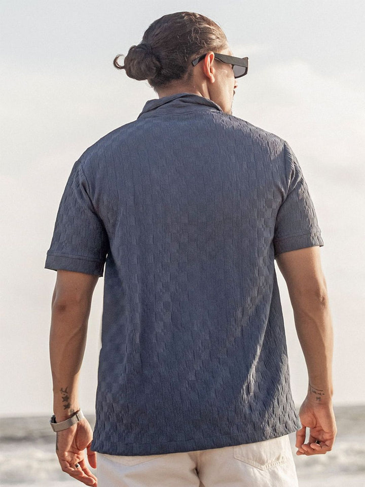 Powerlook Men Self-Design Polo Collar T-shirt
