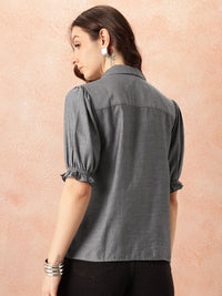 all about you Puff Sleeves Casual Shirt