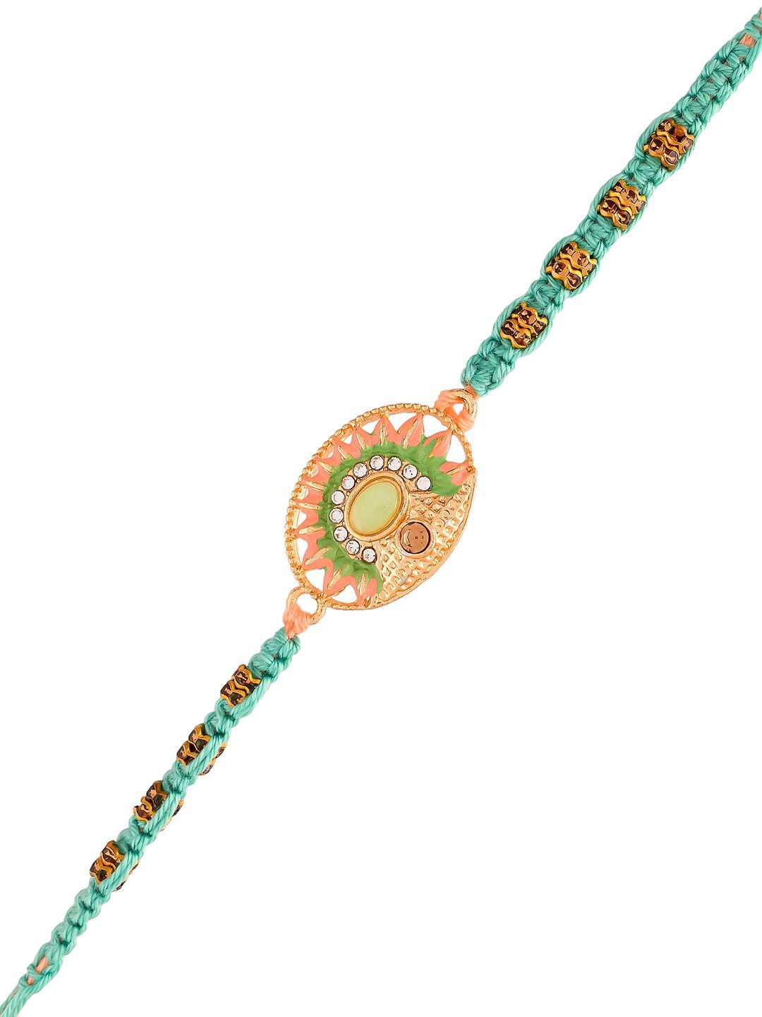 Voylla Men's Traditional Design Beaded Thread Rakhi For Brother