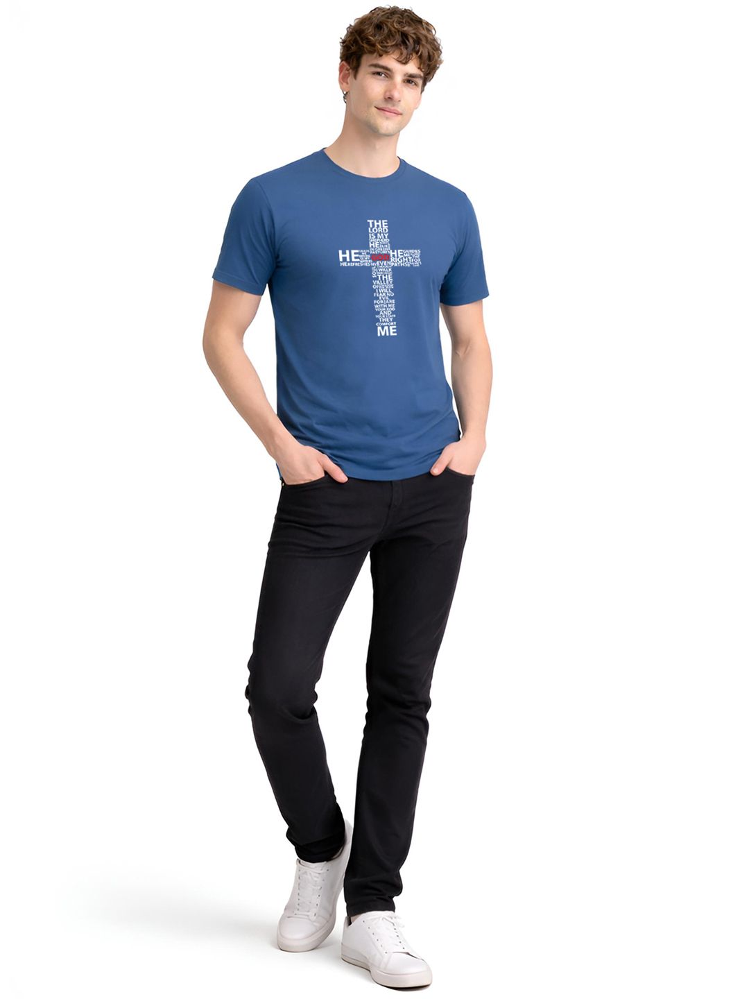 ADRO Typography Printed Round Neck Short Sleeves Regular Fit Pure Cotton T-shirt