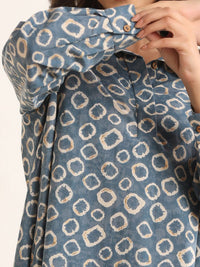 SANSKRUTIHOMES Geometric Printed Pure Cotton Kaftan Nightdress