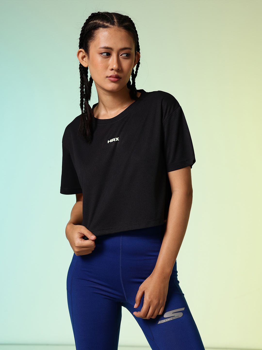 HRX by Hrithik Roshan Typography Printed Rapid-Dry Running Boxy T-shirt