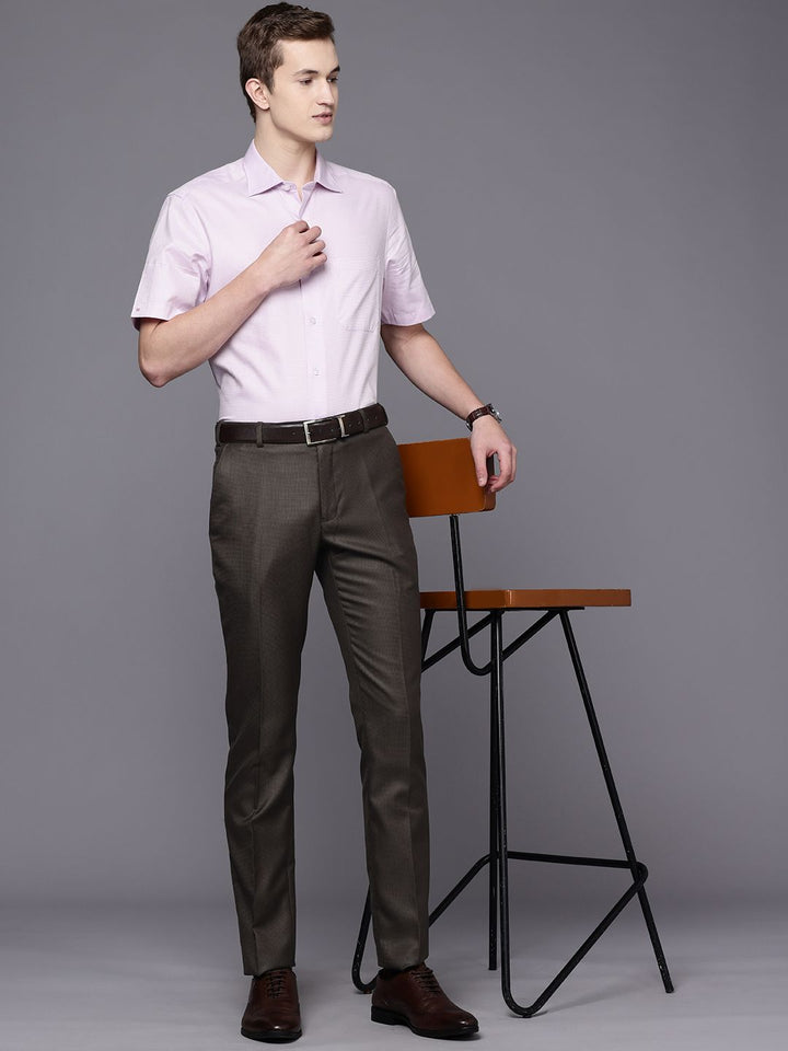 Raymond Men Textured Slim Fit Formal Trousers