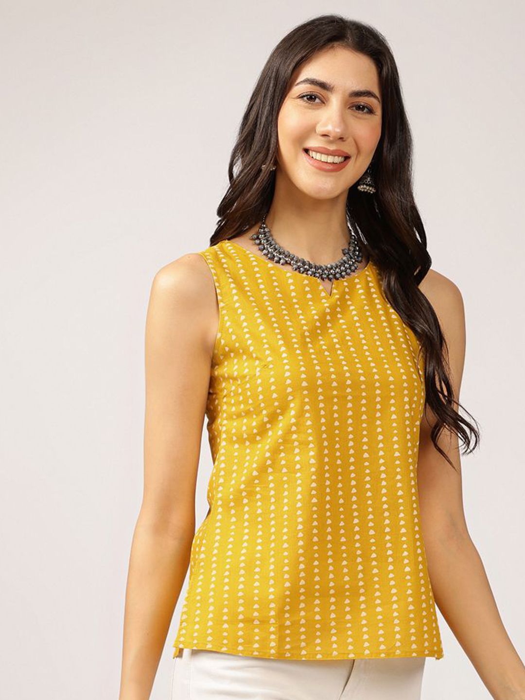 Anouk Geometric Printed Sleeveless Cotton Top