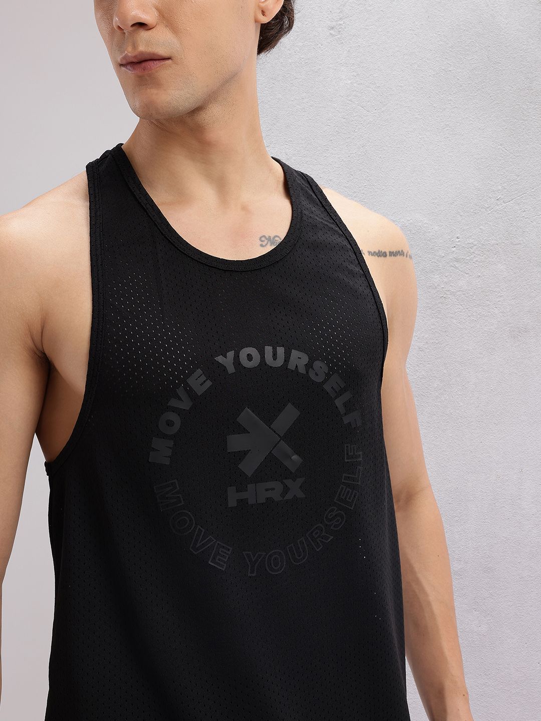 HRX by Hrithik Roshan Printed Perforated Rapid-Dry Training T-shirt