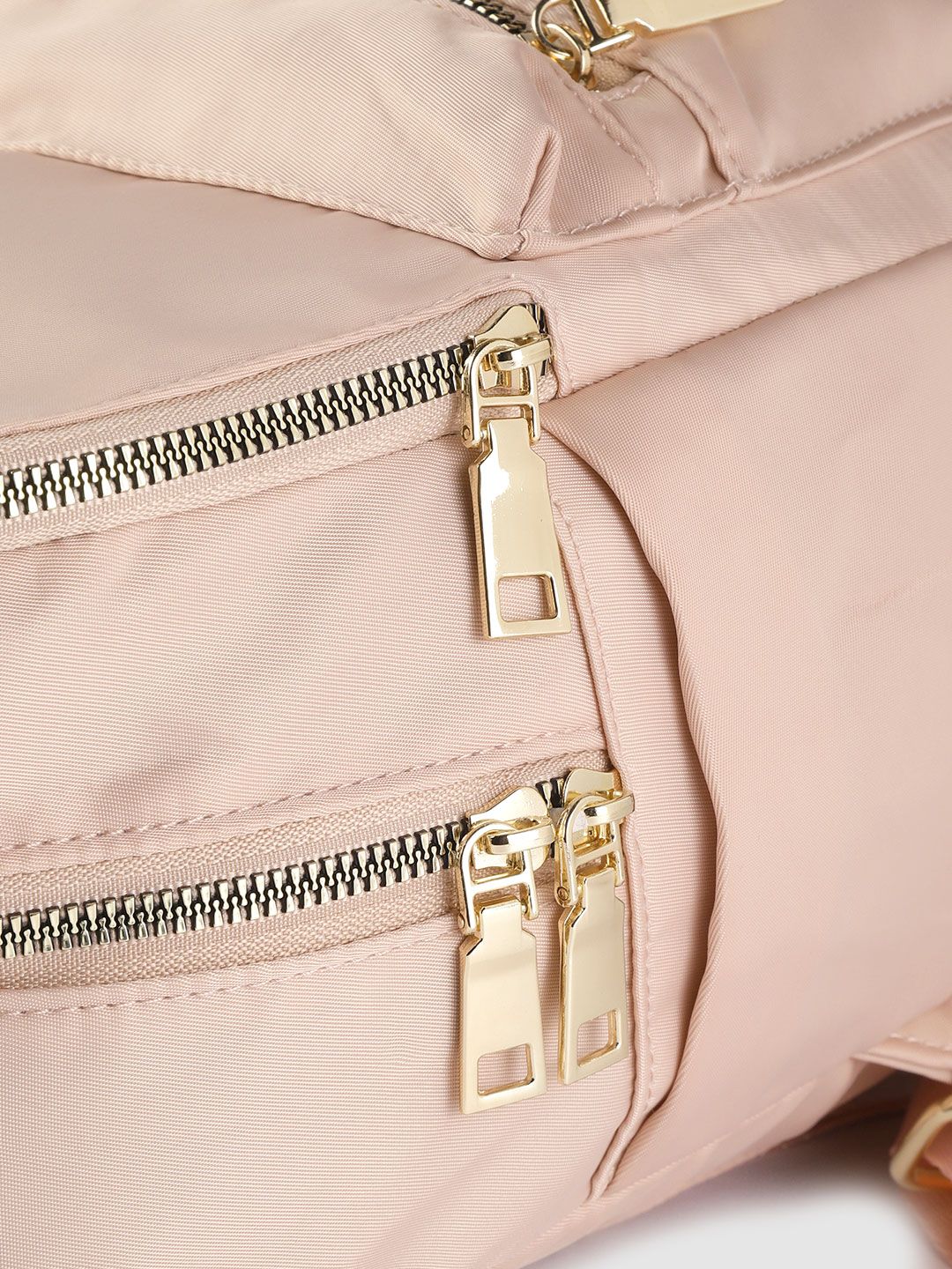 Lino Perros Women Peach-Coloured Solid Laptop Backpack
