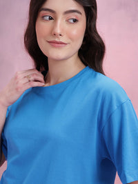 DressBerry Women Drop-Shoulder Sleeves Boxy T-shirt