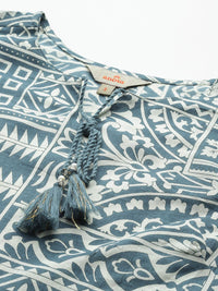 Anouk Ethnic Motif Print Pure Cotton Kurta with Trousers & Dupatta