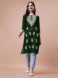 Kalini Paisley bersulam Chikankari Straight Kurta